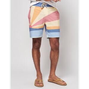 Faherty Soleil Sun Wave Boardshorts Size 40 Retro Swim Trunks 7” Inseam